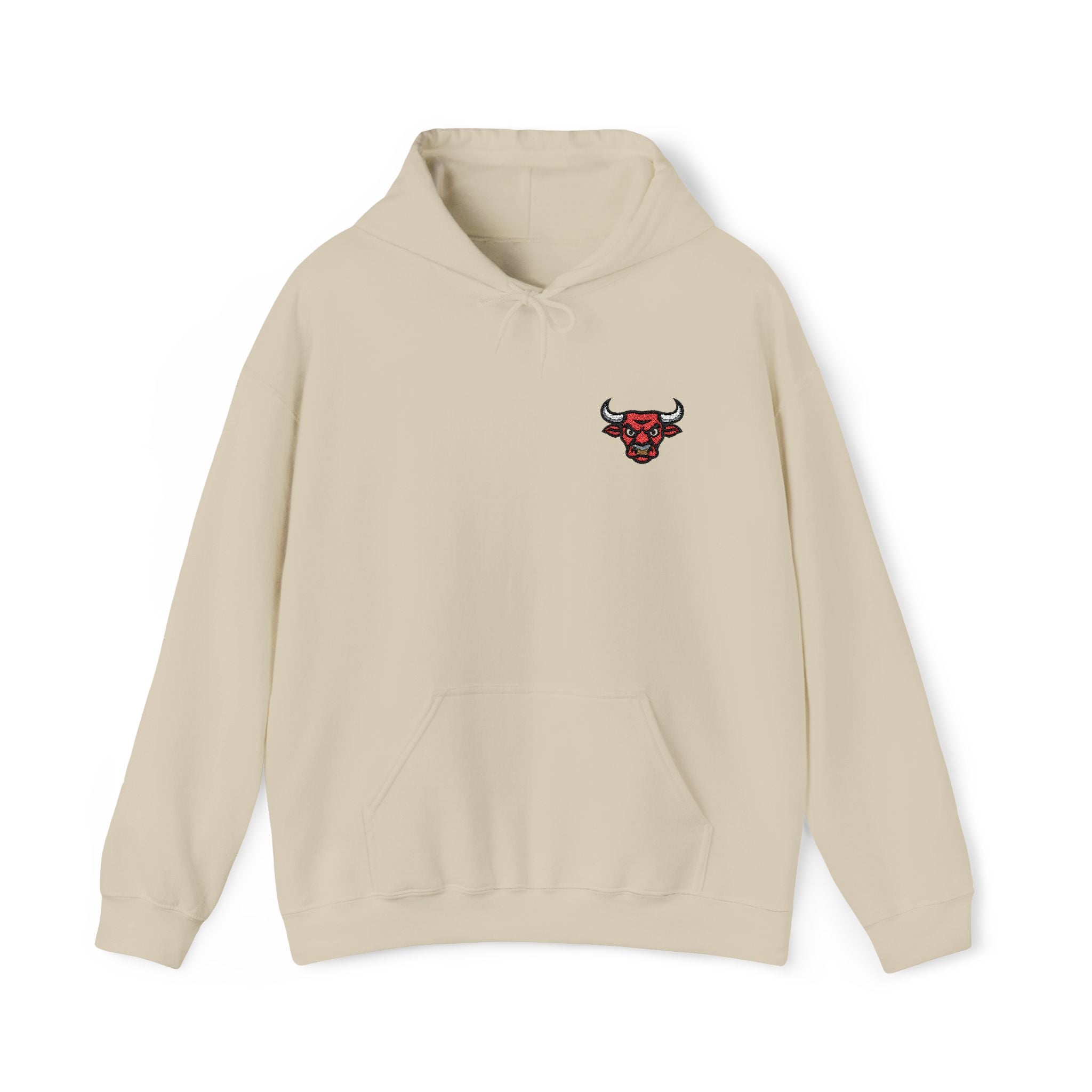 Sudadera unisex con capucha y mezcla pesada, con bordado de BULL