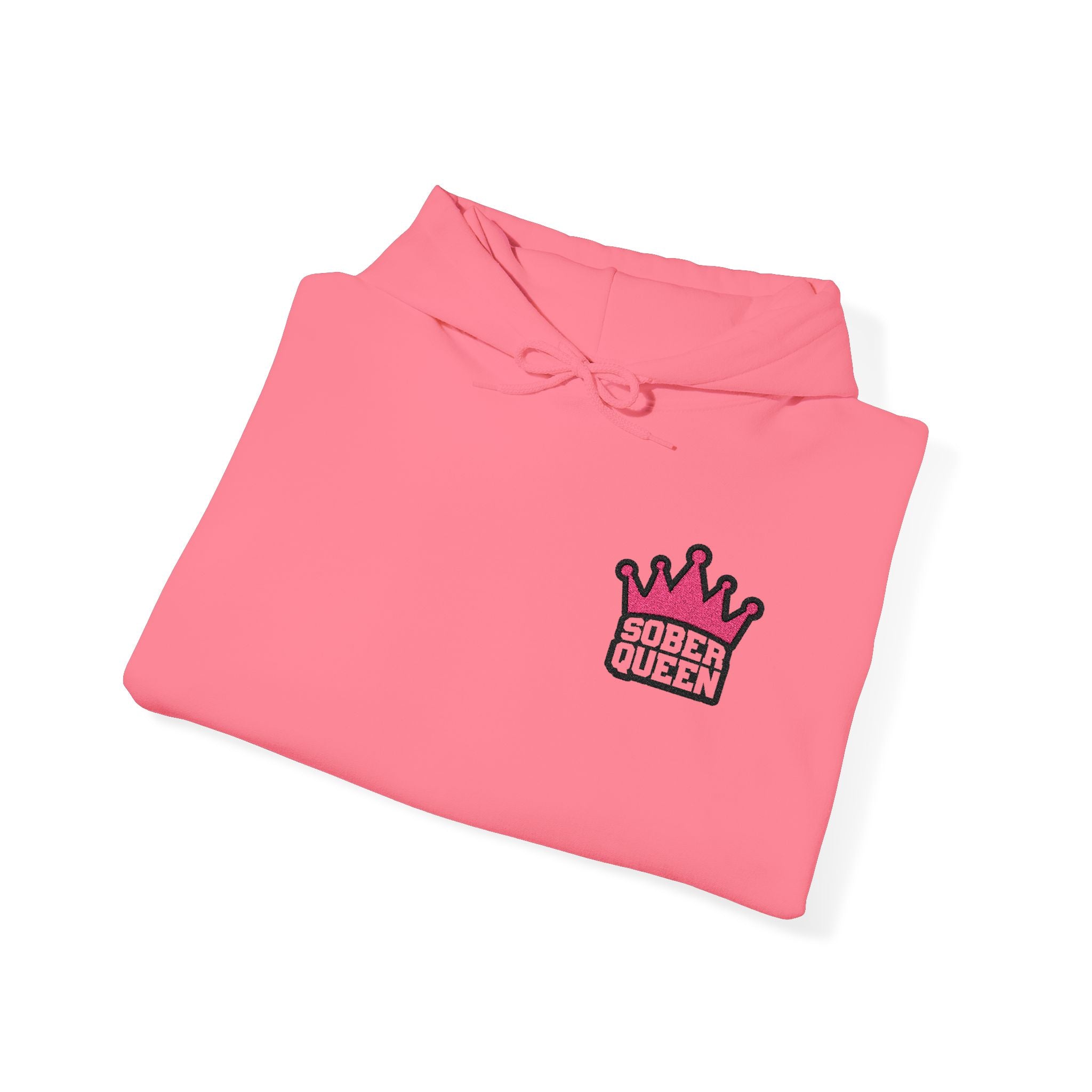 Sudadera unisex con capucha y mezcla pesada Heavy Blend™ con bordado 'SOBERQUEEN'