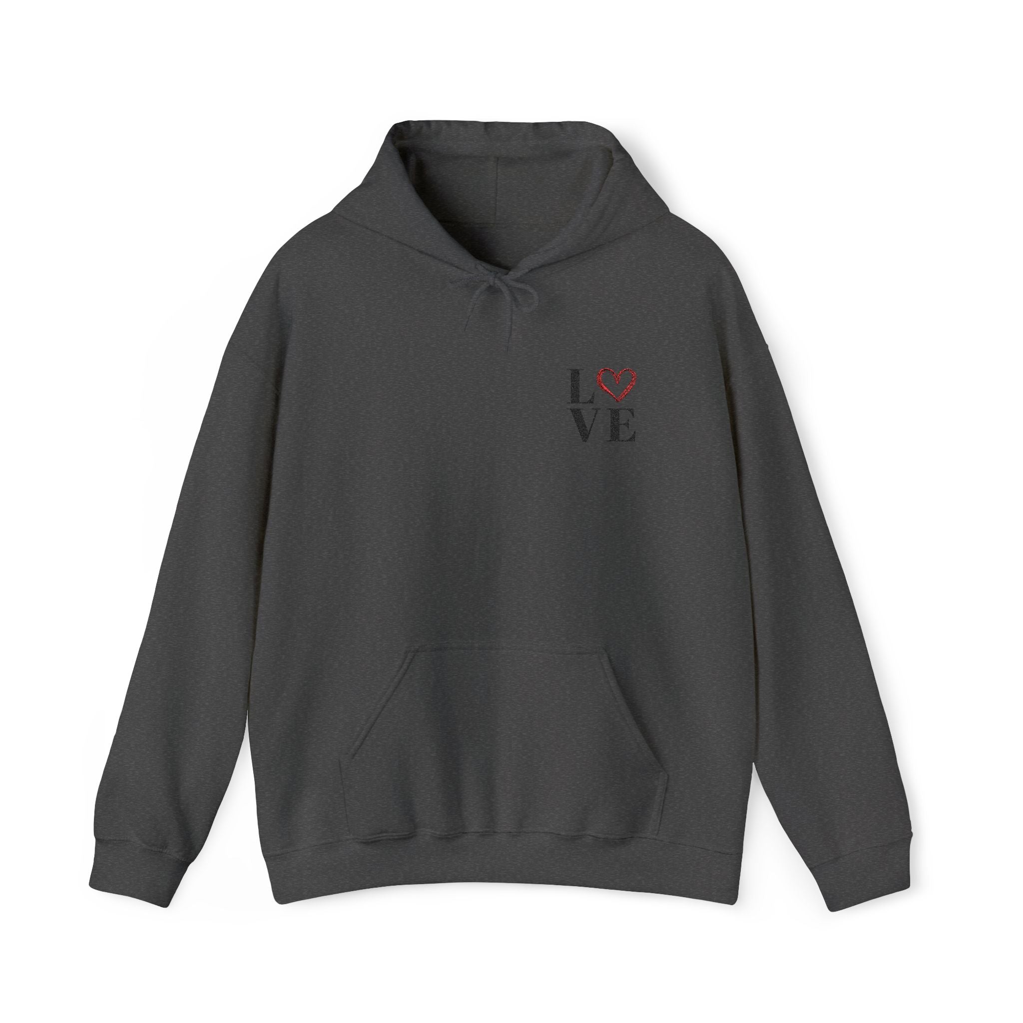 Unisex Heavy Blend™ Hooded Sweatshirt Embroidery With "LOVE"