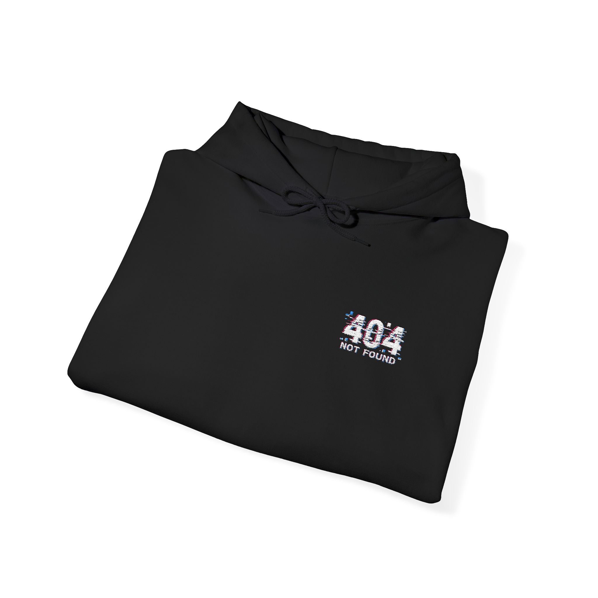 Sudadera unisex con capucha y mezcla pesada Heavy Blend™ con bordado "404 NOT FOUND"