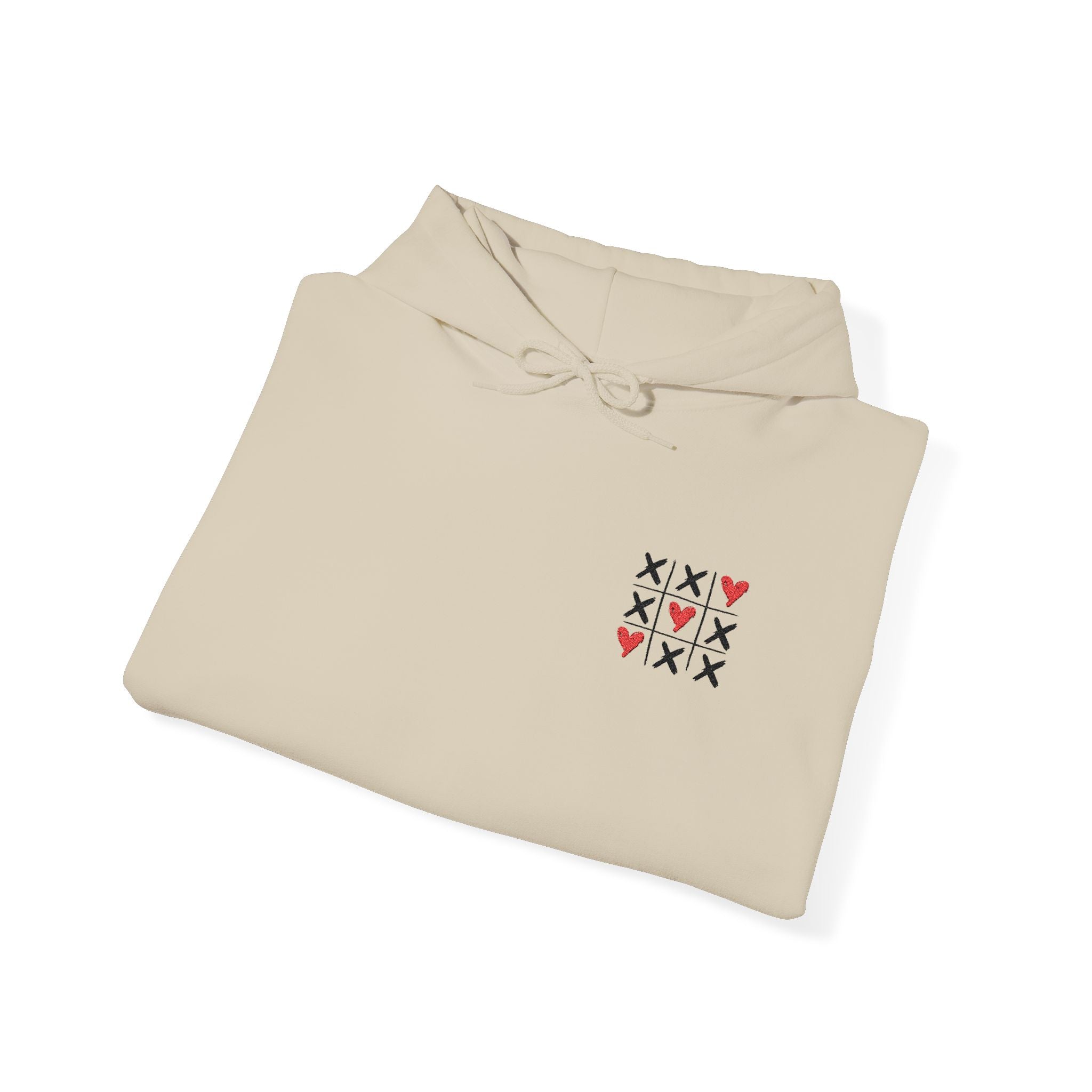 Unisex Heavy Blend™ Hooded Sweatshirt Embroidery With "Heart&X"