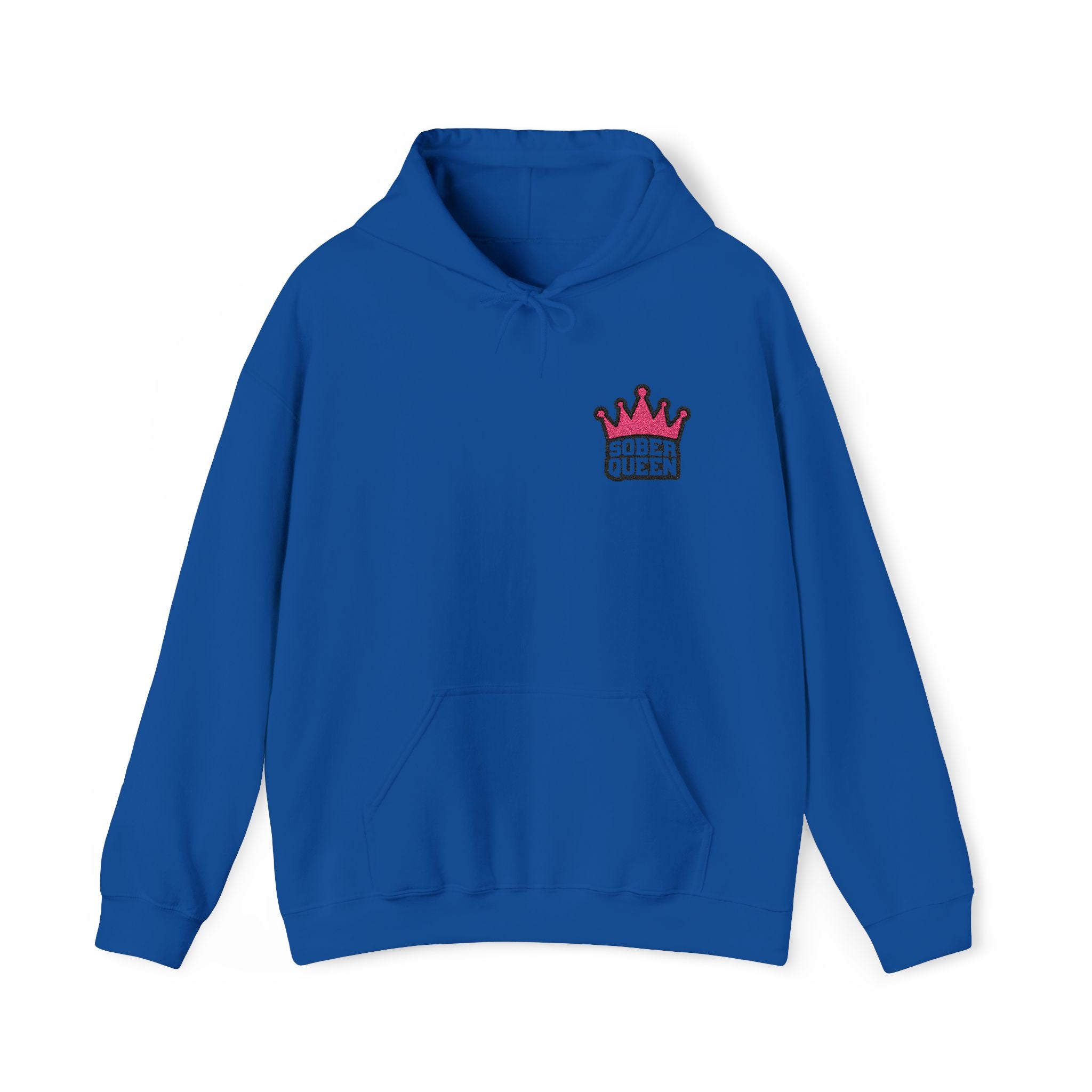 Sudadera unisex con capucha y mezcla pesada Heavy Blend™ con bordado 'SOBERQUEEN'