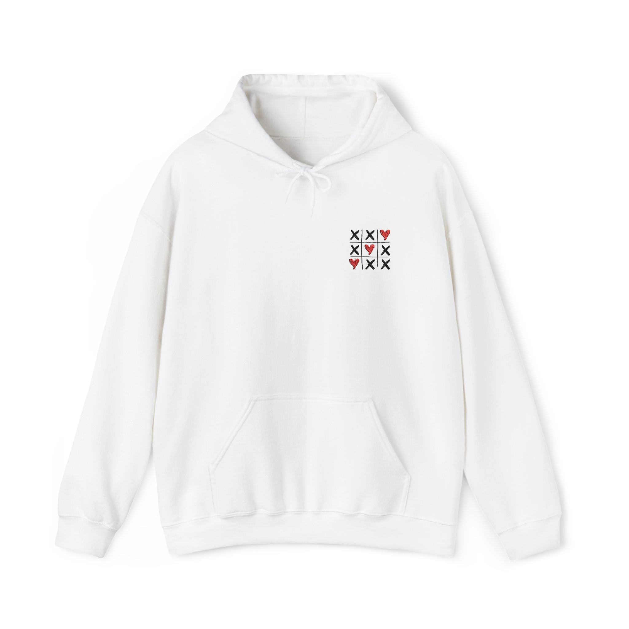 Sudadera unisex con capucha y mezcla pesada Heavy Blend™ con bordado "Heart&amp;X"