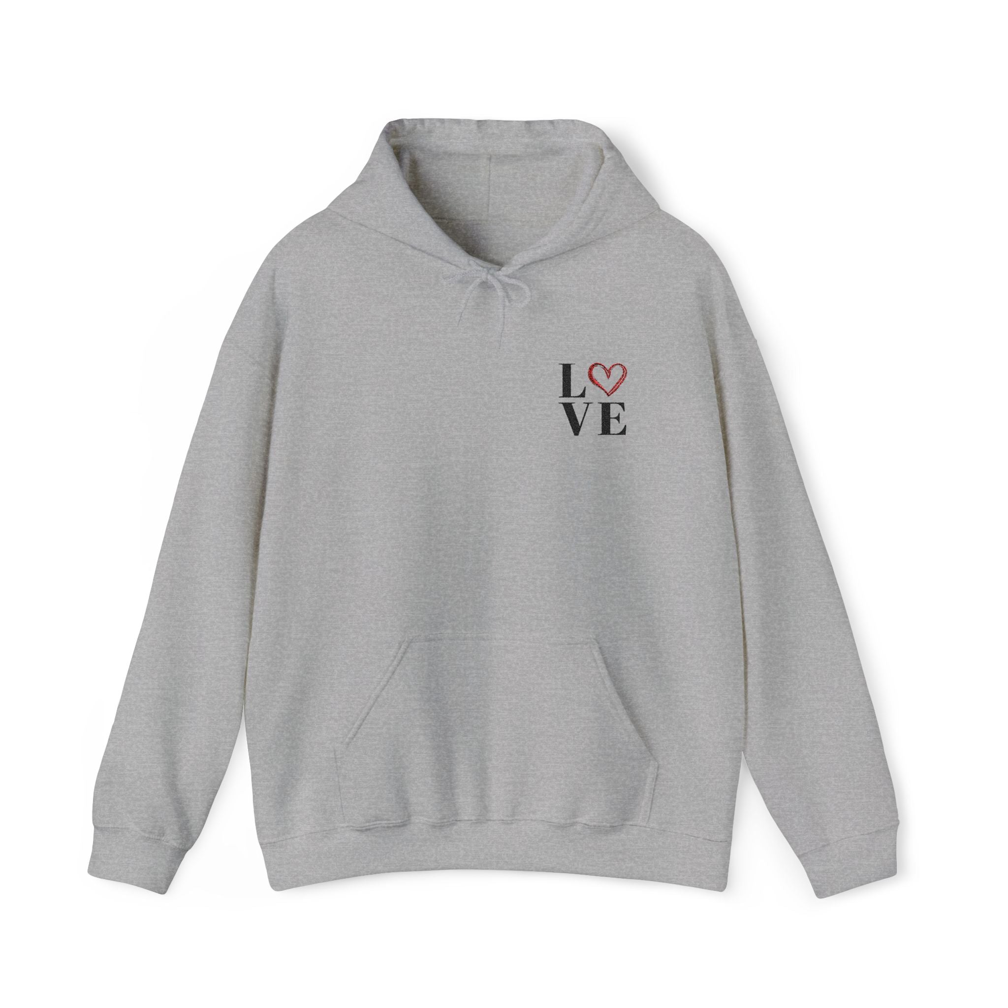 Unisex Heavy Blend™ Hooded Sweatshirt Embroidery With "LOVE"